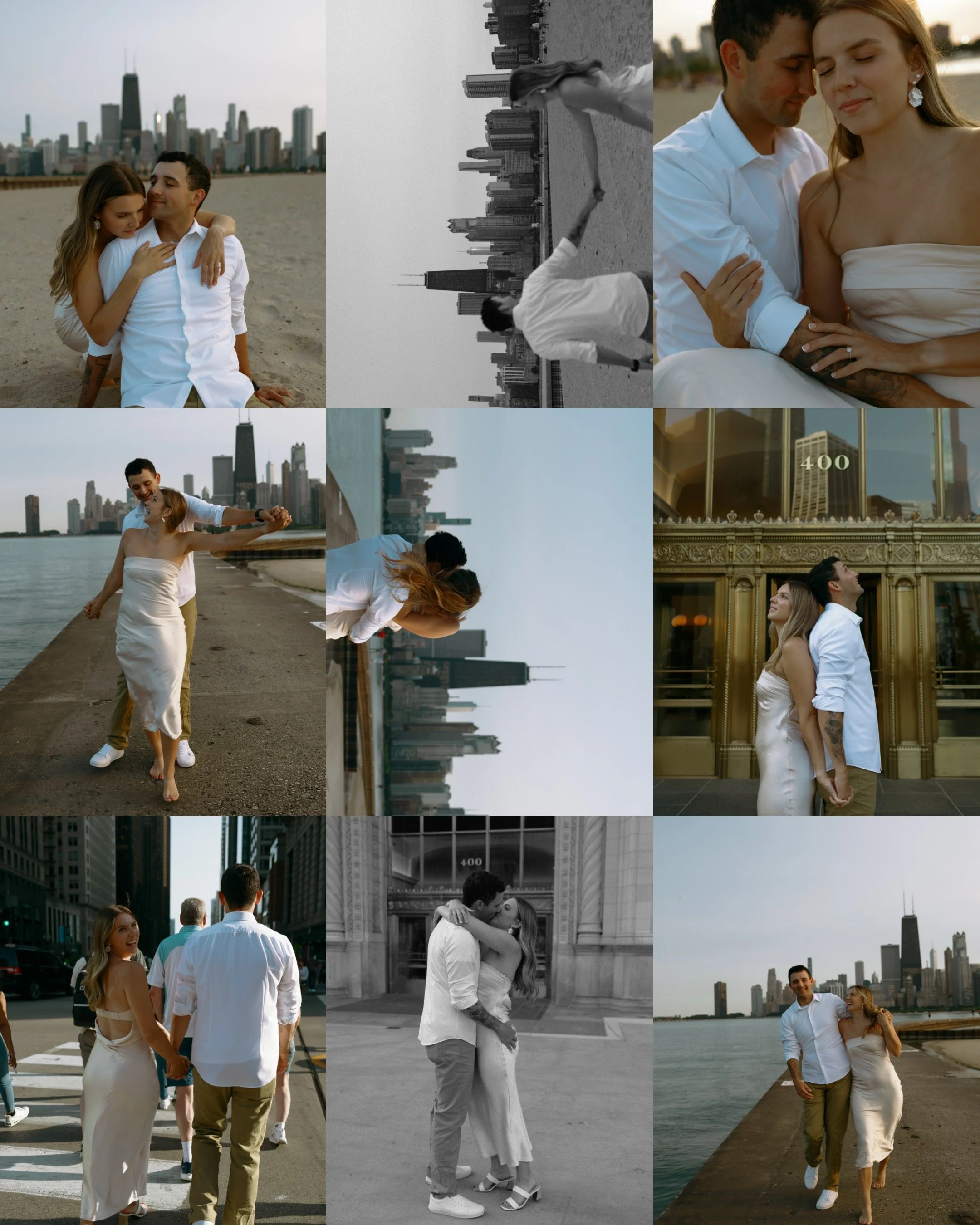 North Avenue Beach sunset engagement session in the summer in Chicago Illinois by Nicole Kilday