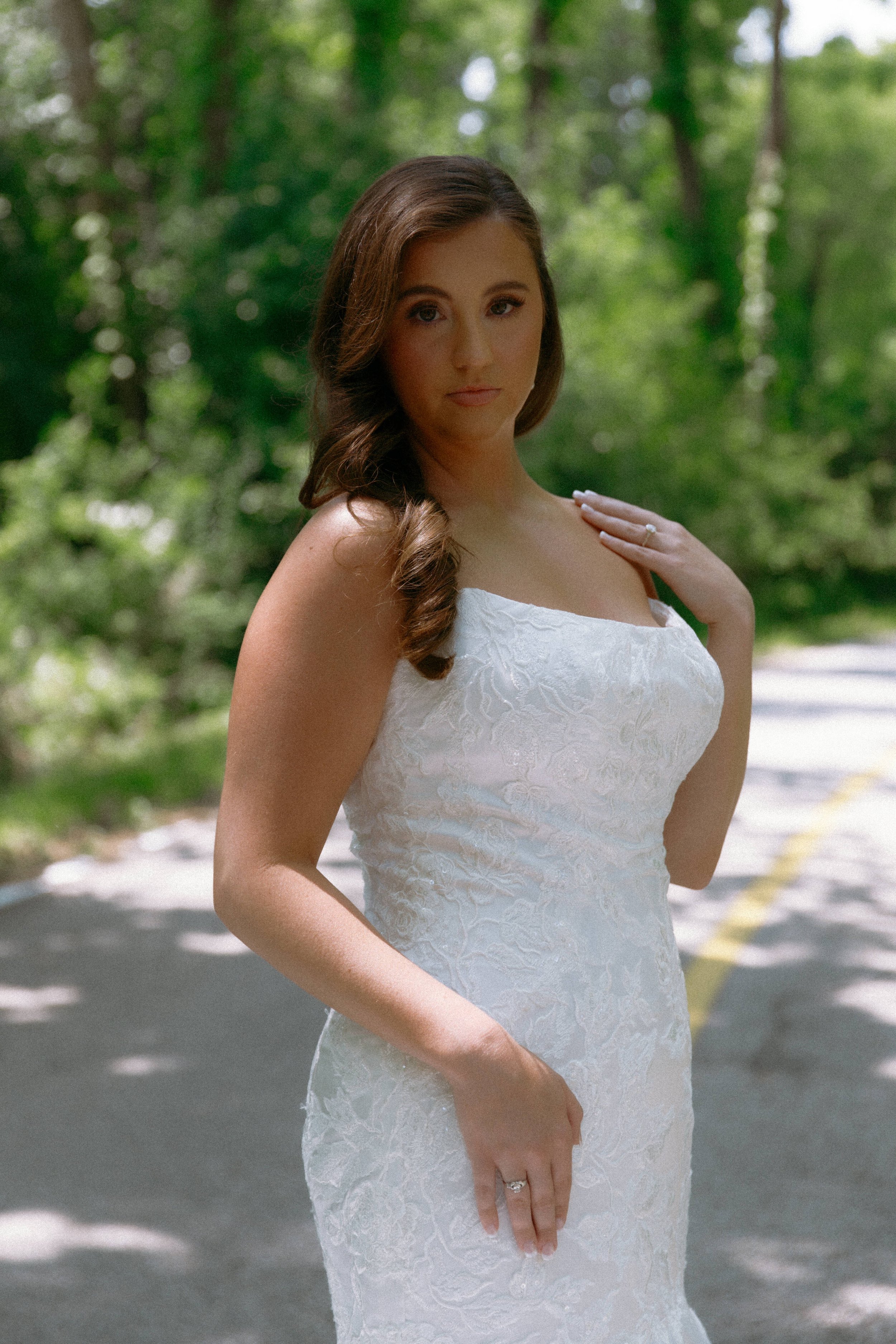Editorial bride portrait at Twin Lakes Country Club in Twin Lakes Wisconsin photographed by Nicole Kilday Photography
