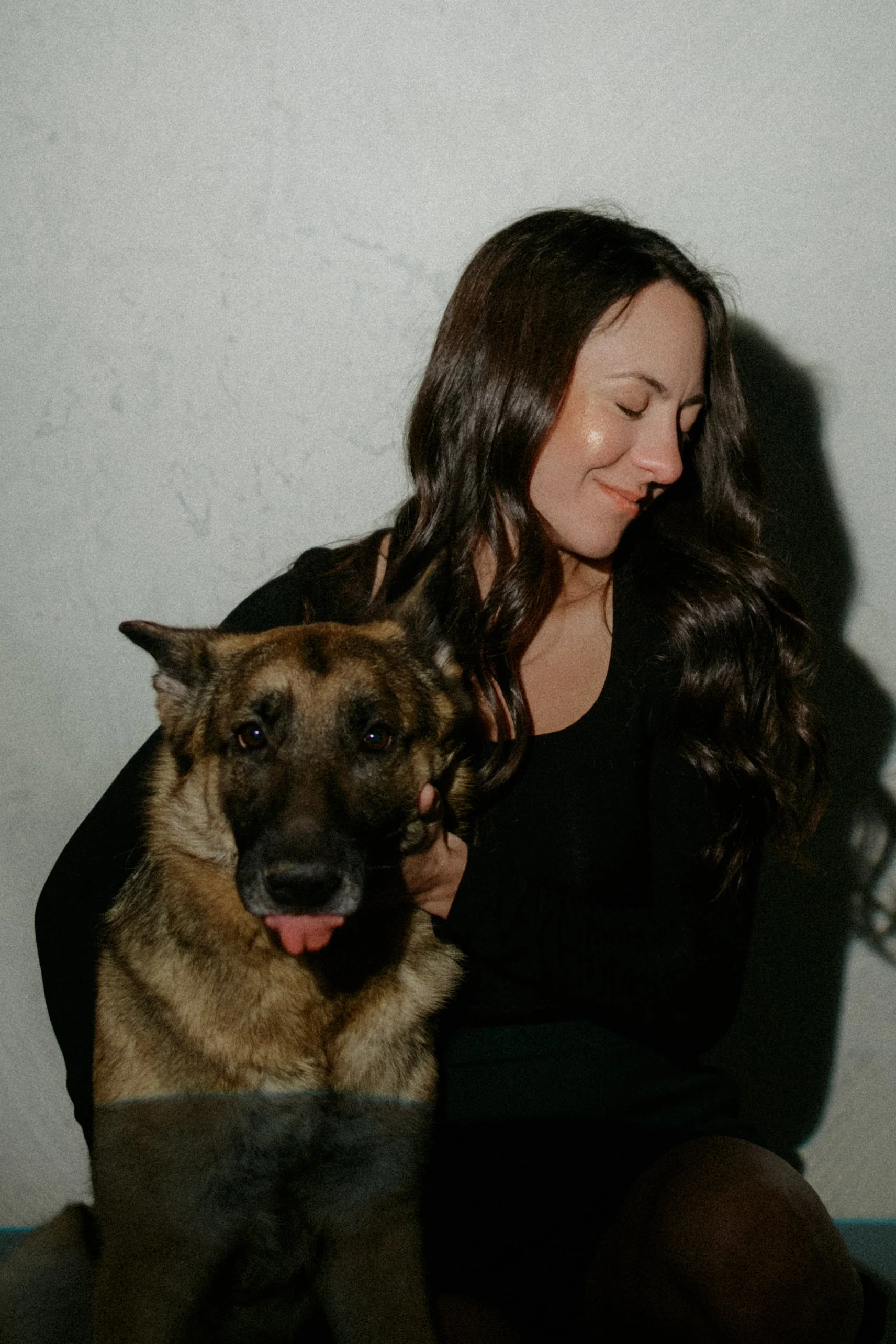 Nicole Kilday with her dog in her headshots for Nicole Kilday Photography and My Whole Heart Collective, Chicago Wedding Photographer