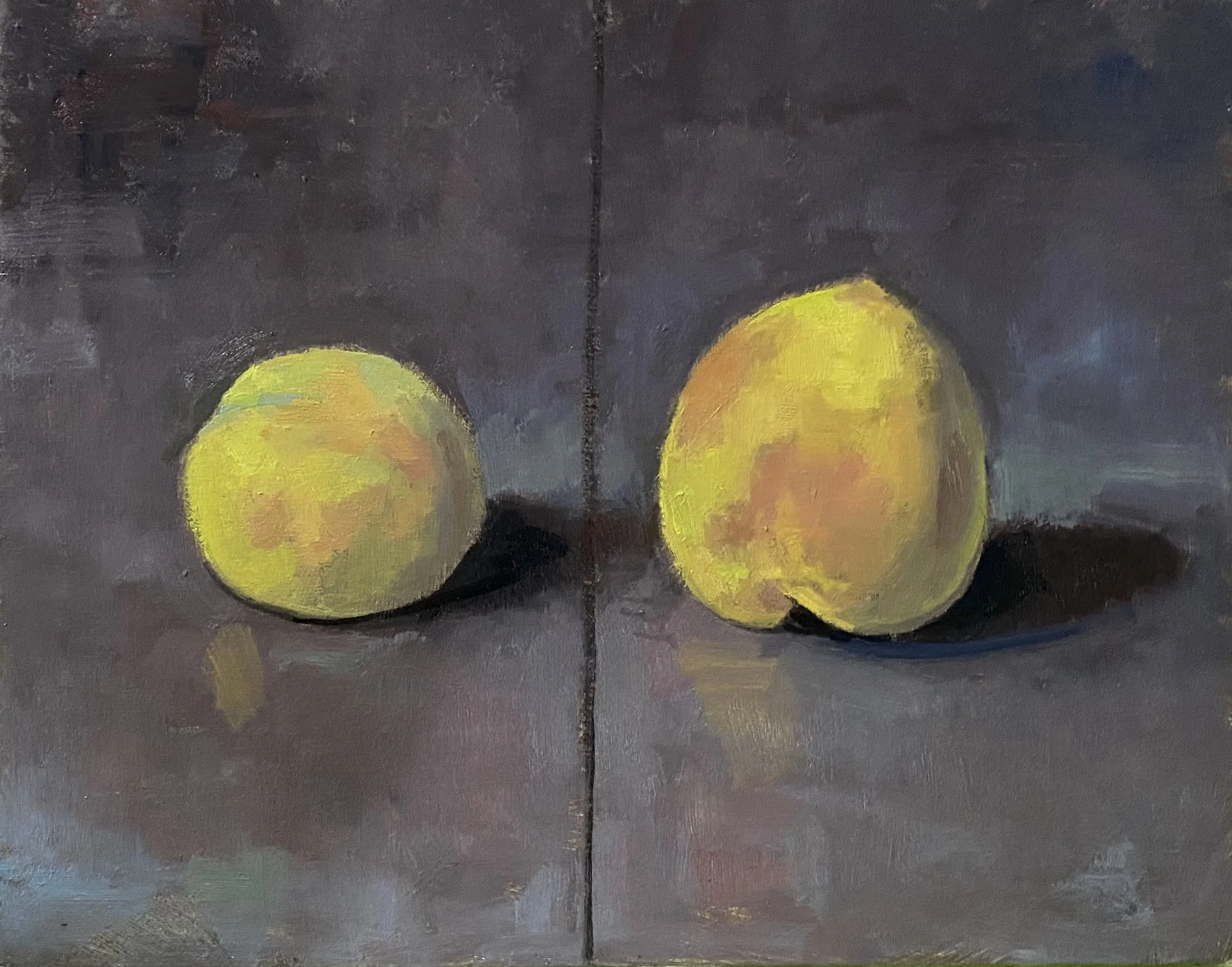 South Carolina Peaches  |  oil on panel  |  11" x 14"  |  $2,000  |  2026