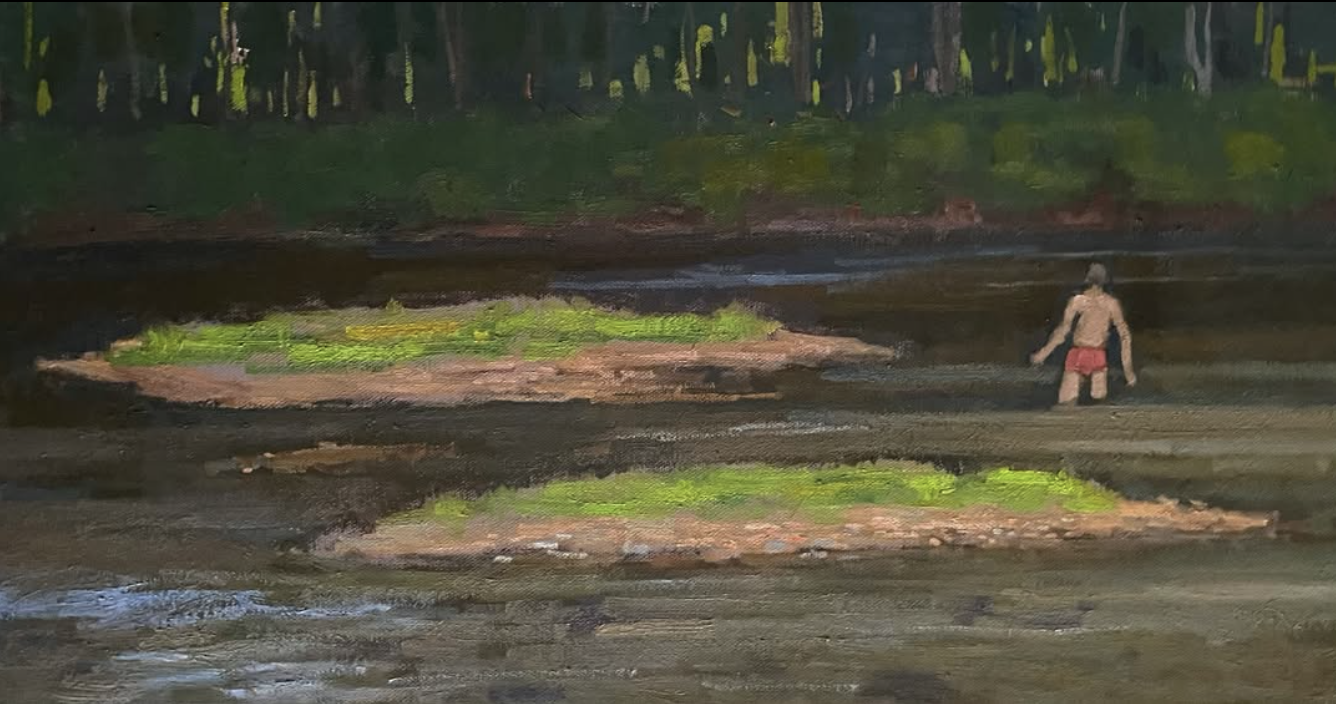 In The River  |  oil on canvas  |  12" x 24"  |  $2,800  |  2026