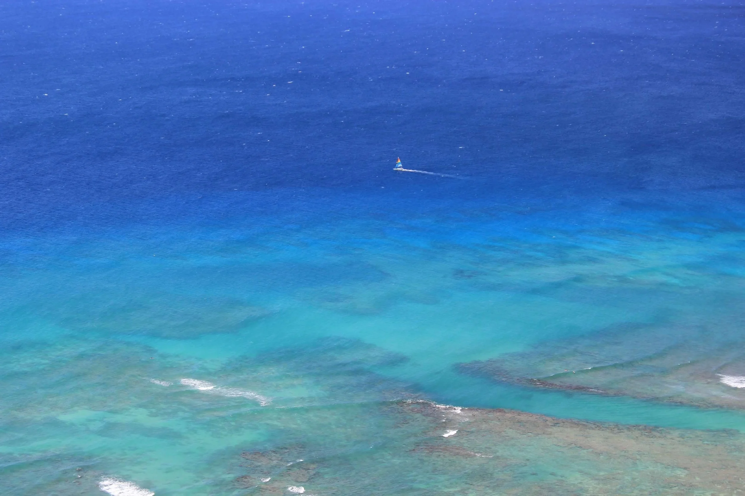 Small boat on the ocean