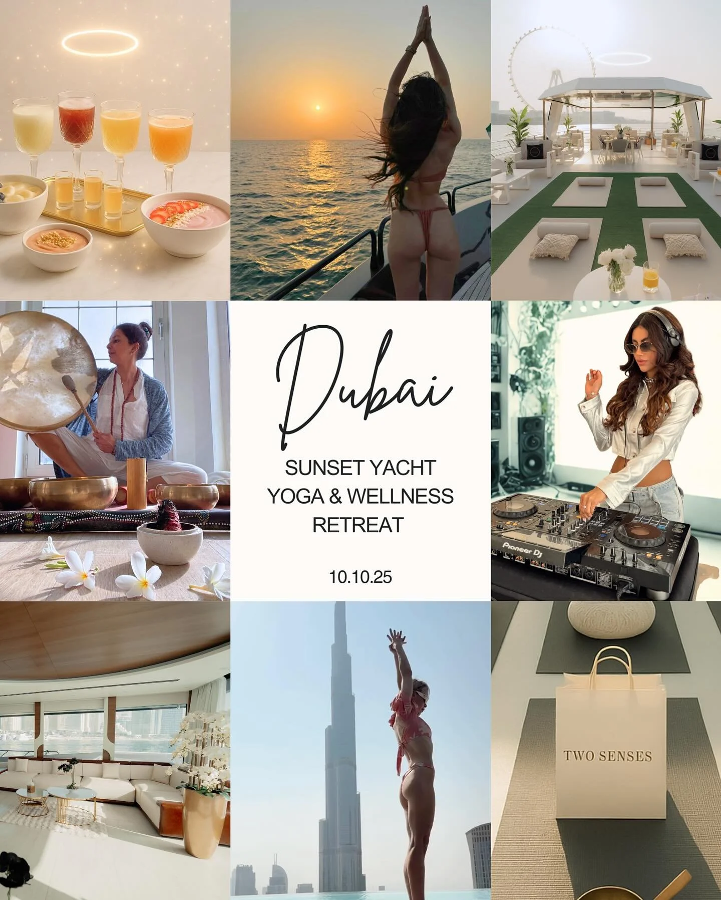 Get ready for a unique party unlike anything Dubai has seen, with the merging of wellness and connection over music, we are bringing our new Friday luxury wellness yacht party to Dubai October 10th. 

The lineup featuring @aria.official leading a vin