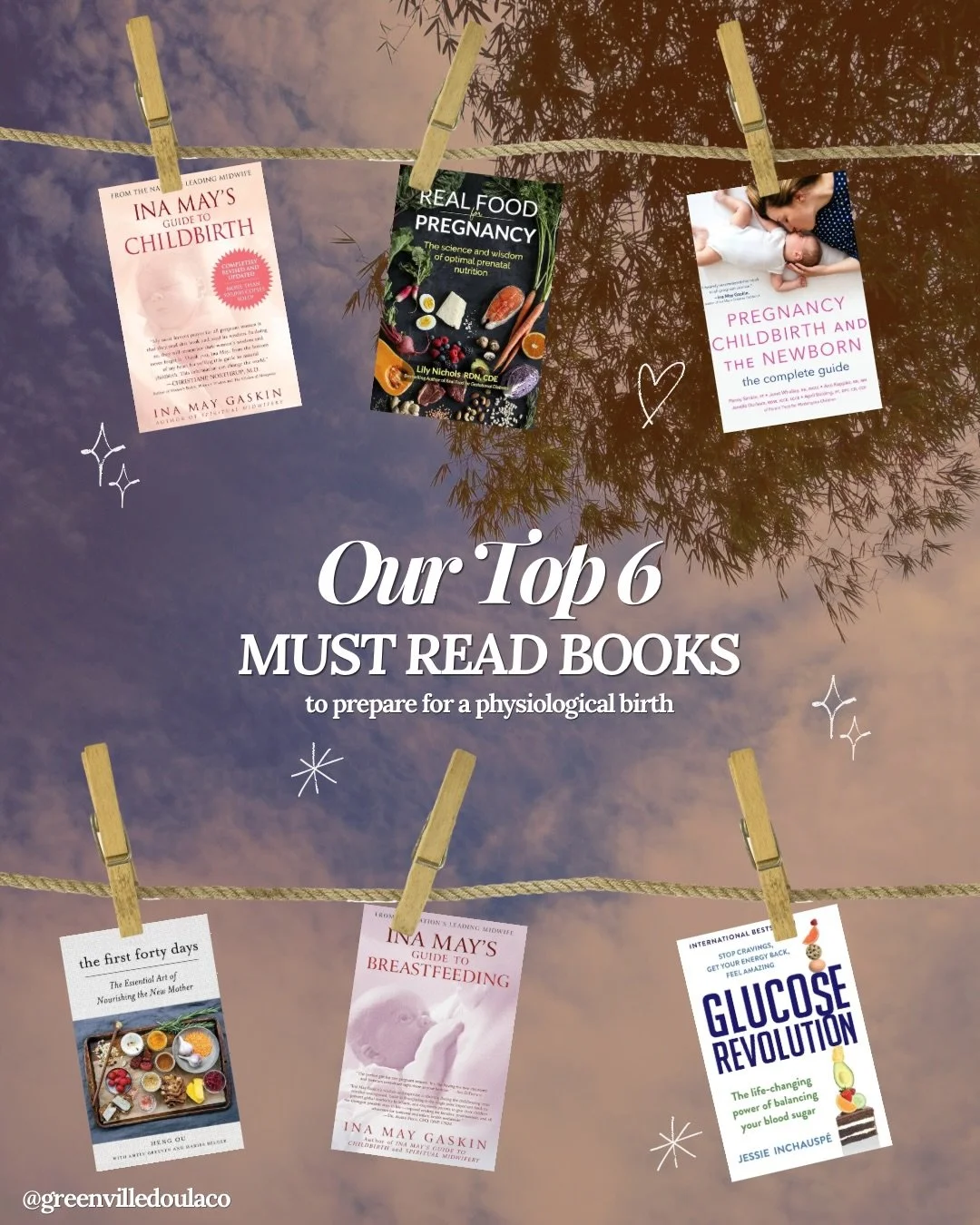 When preparing for a physiological birth, what you fill your mind with matters. 🤍

These are some of the books we recommend for learning more about birth, your body, nutrition, breastfeeding, and the postpartum period.

📖 Learn how your body is des