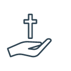 A hand holding a cross