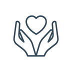 icon of hands holding a heart