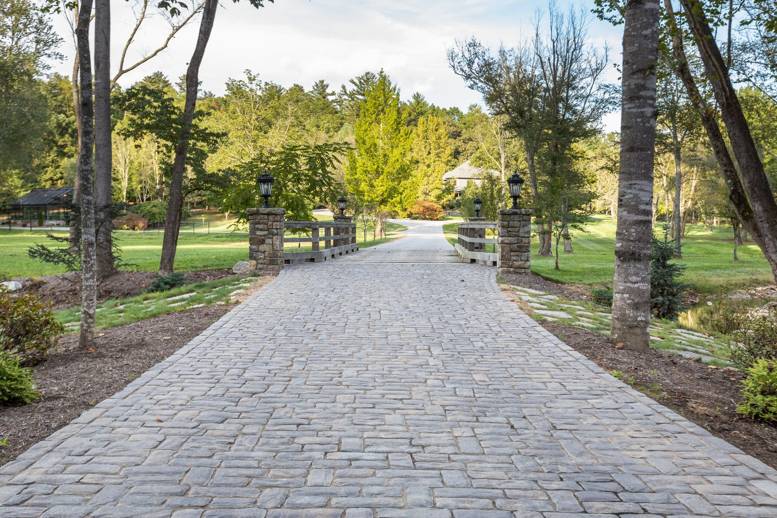 Large paver driveway