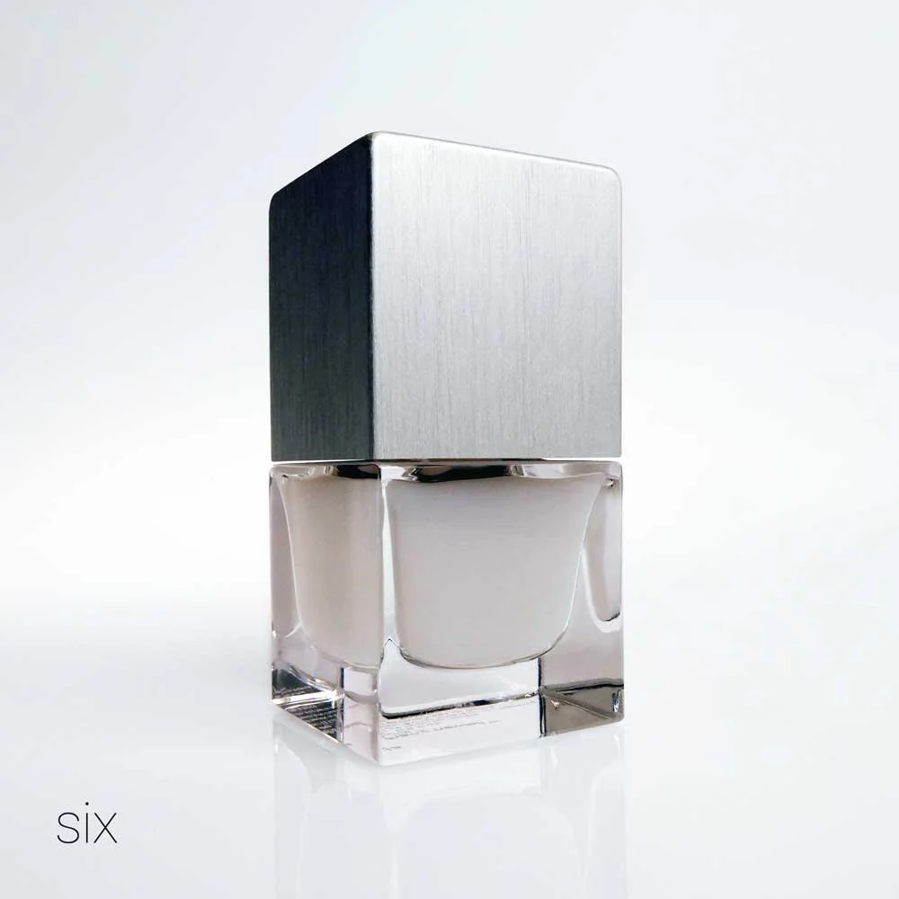 six. clear. buffed. perfection. travel ready. the perfect finish. unisex.