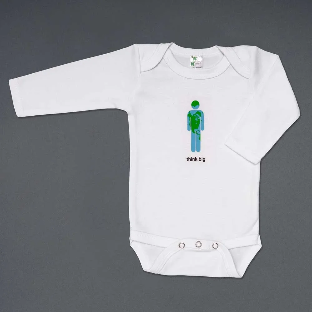 boy think big long sleeve onesie