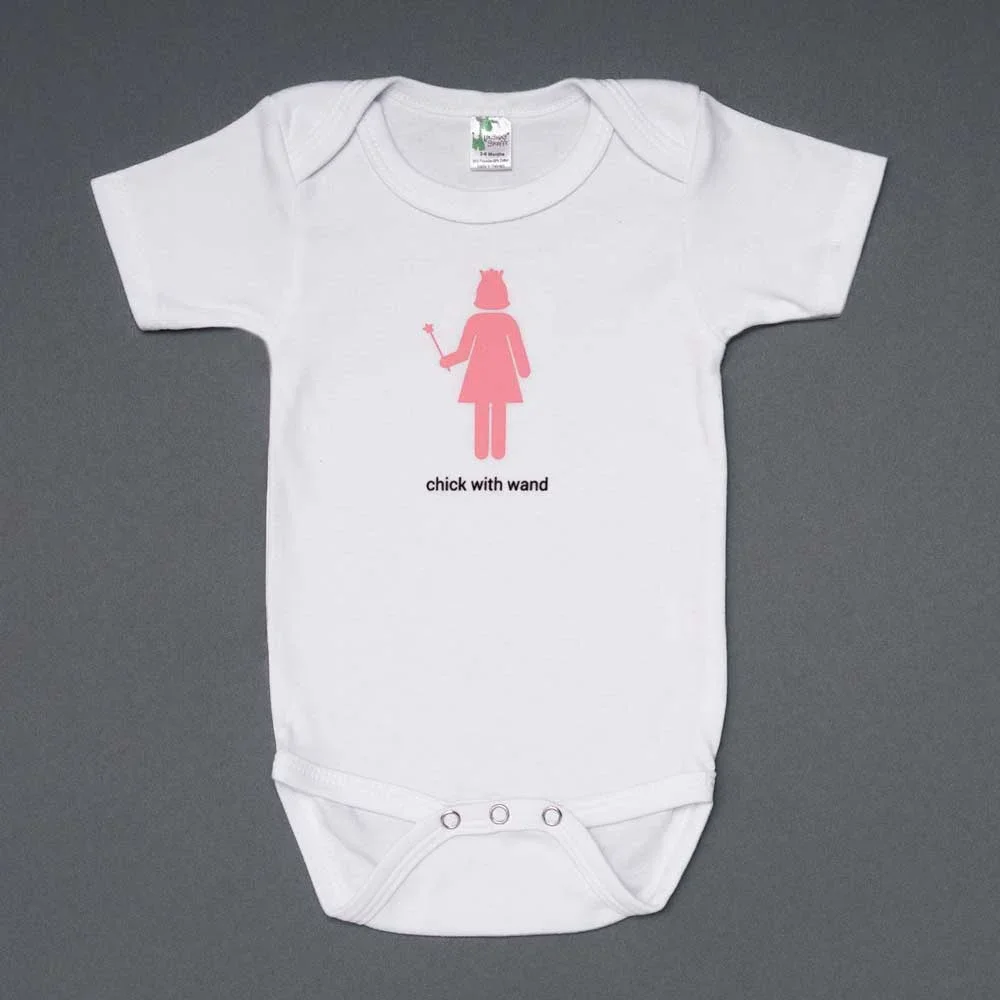 chick with wand onesie