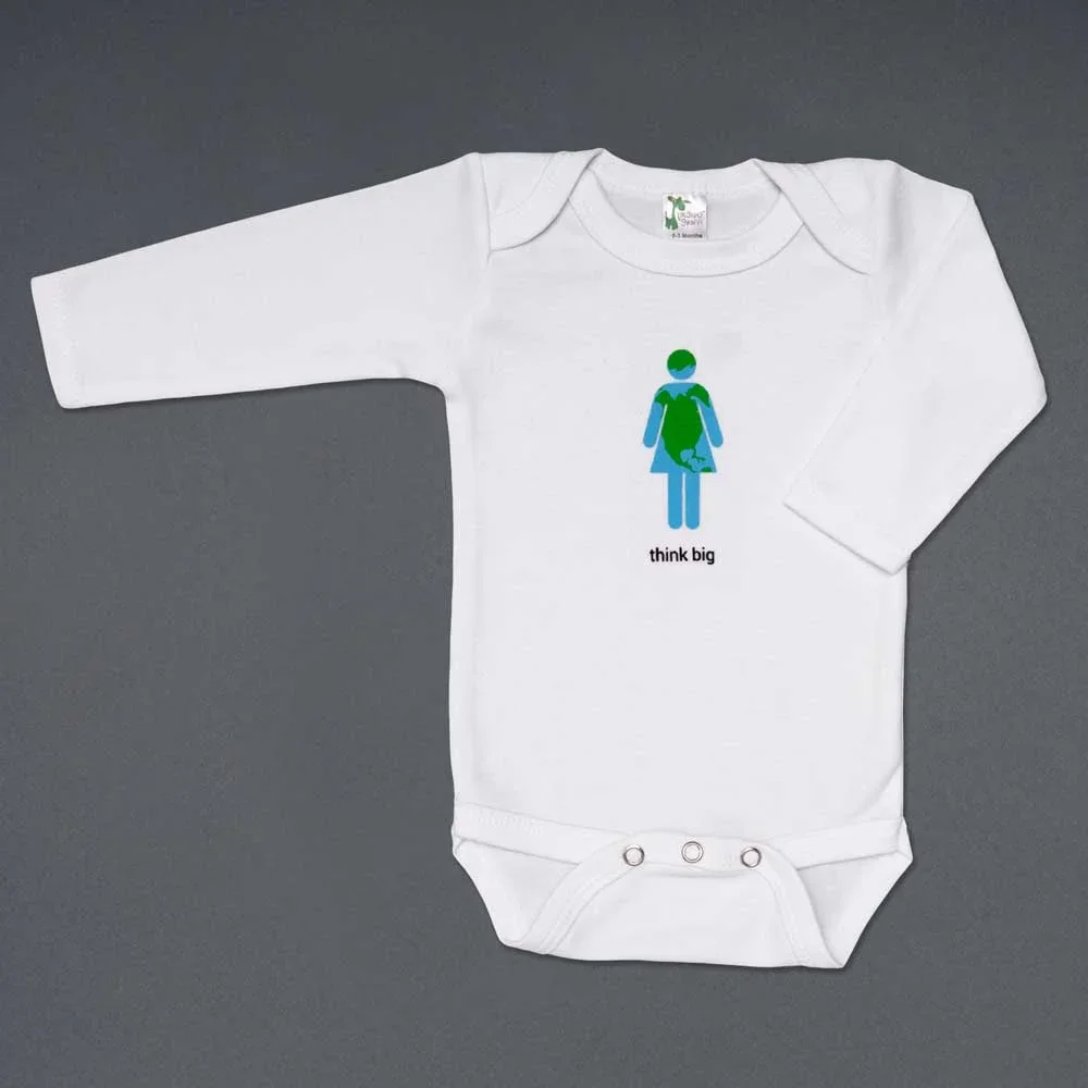 girl think big long sleeve onesie