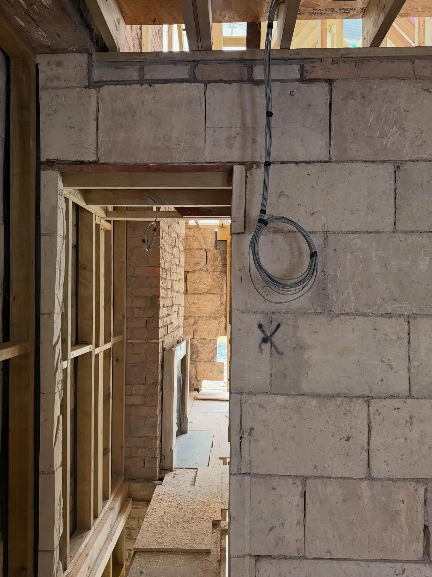 Our electrical team enjoying having clear runs for their first fix at this wonderful property in Widcombe which has been stripped back to its old bones 🤩 #gemsolutionsbath #electrician #electricianlife #electricianspecialists #firstfix #cables #bath