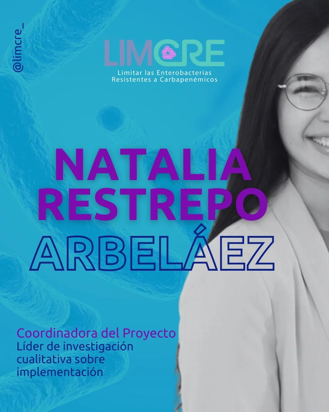 ✨ Hoy presentamos a la Dra. Natalia Restrepo, quien lidera la parte cualitativa de nuestro proyecto 🦠🔬.
Su trabajo consiste en escuchar y comprender las experiencias de quienes viven la prevenci&oacute;n y control de infecciones (PCI) en el d&iacut
