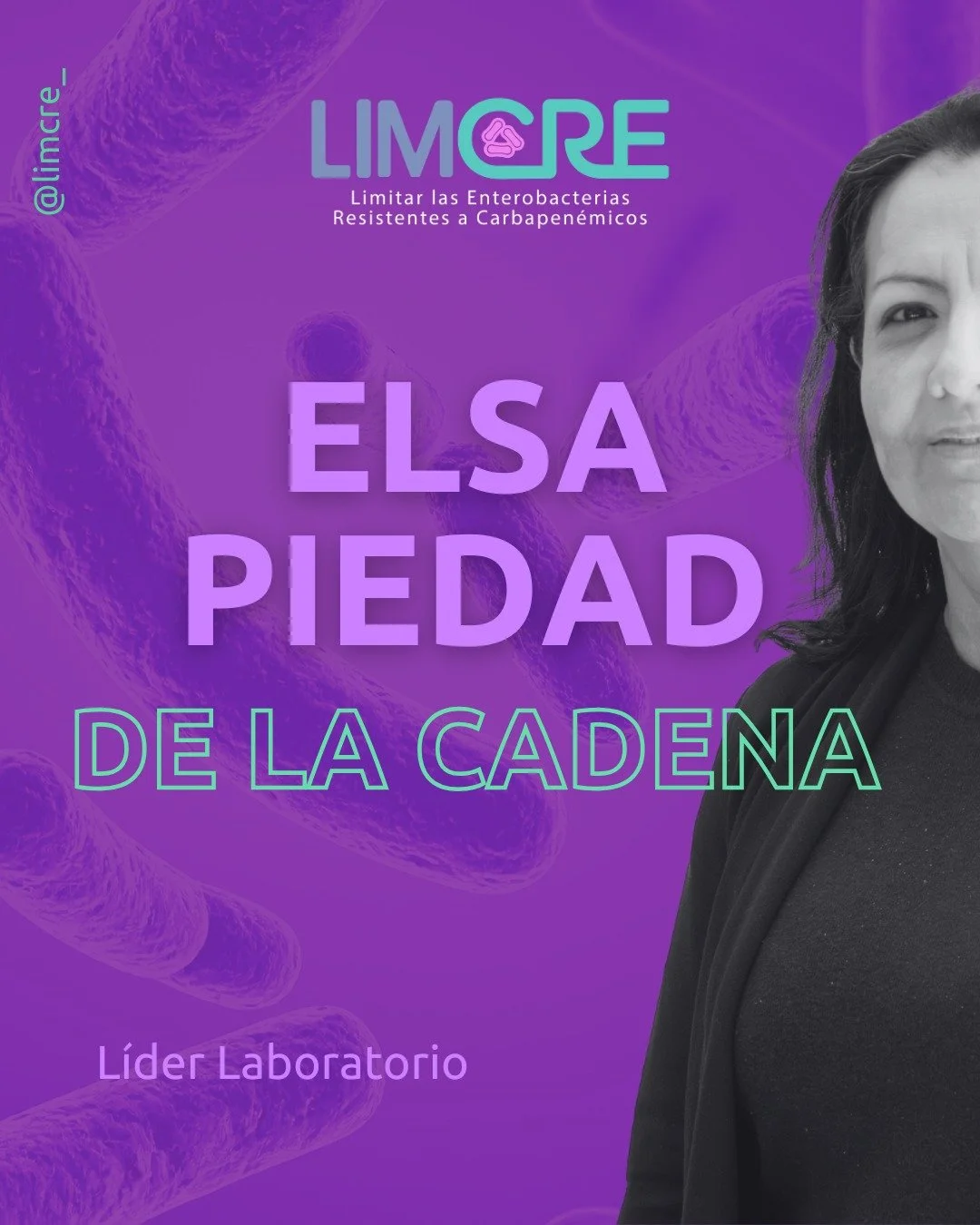 Hoy presentamos a Elsa De La Cadena, bacteri&oacute;loga y l&iacute;der de laboratorio de nuestro proyecto 🦠🔬.
Elsa cumple un rol clave en la integraci&oacute;n de los resultados microbiol&oacute;gicos con las estrategias de Prevenci&oacute;n y Con