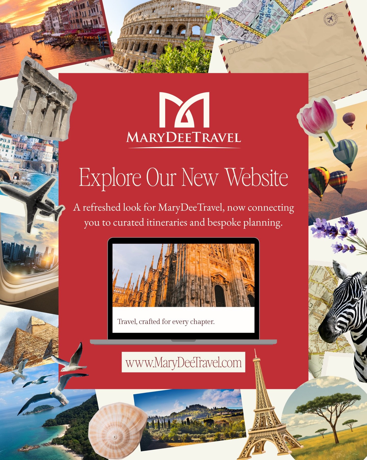 The new MaryDeeTravel site is easier to explore and offers two ways to plan.

First, connect directly with our team to design custom travel that reflects how you want to see the world.

Second, browse a curated collection of itineraries designed by M