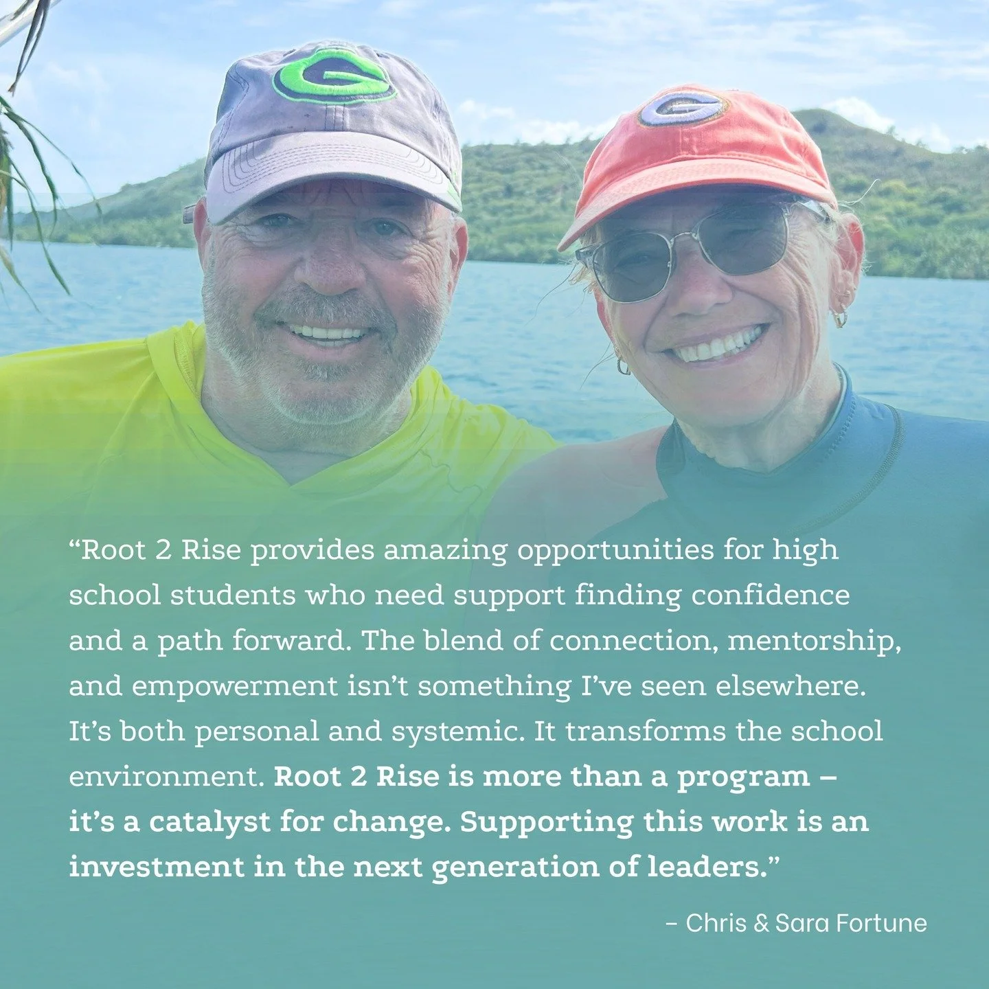 We believe that all young people have the potential to lead when given the right chance. 

That belief is at the heart of Root 2 Rise, and it&rsquo;s a belief longtime supporters Chris and Sara Fortune share deeply. So much so that they&rsquo;ve step