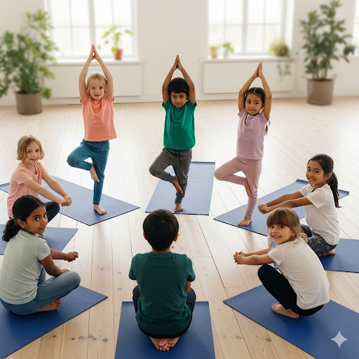 kids yoga class Bay Area lotus bloom