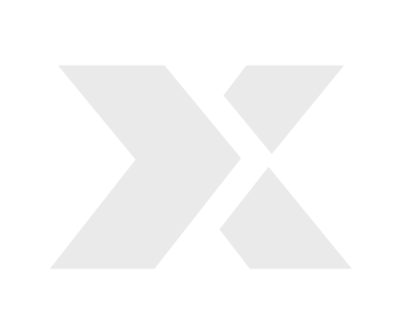 A black background with a stylized white XX symbol in the center.