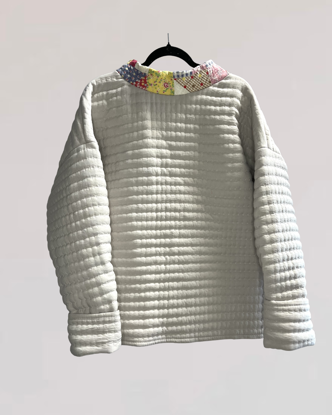 Patchwork Trim Mock Neck