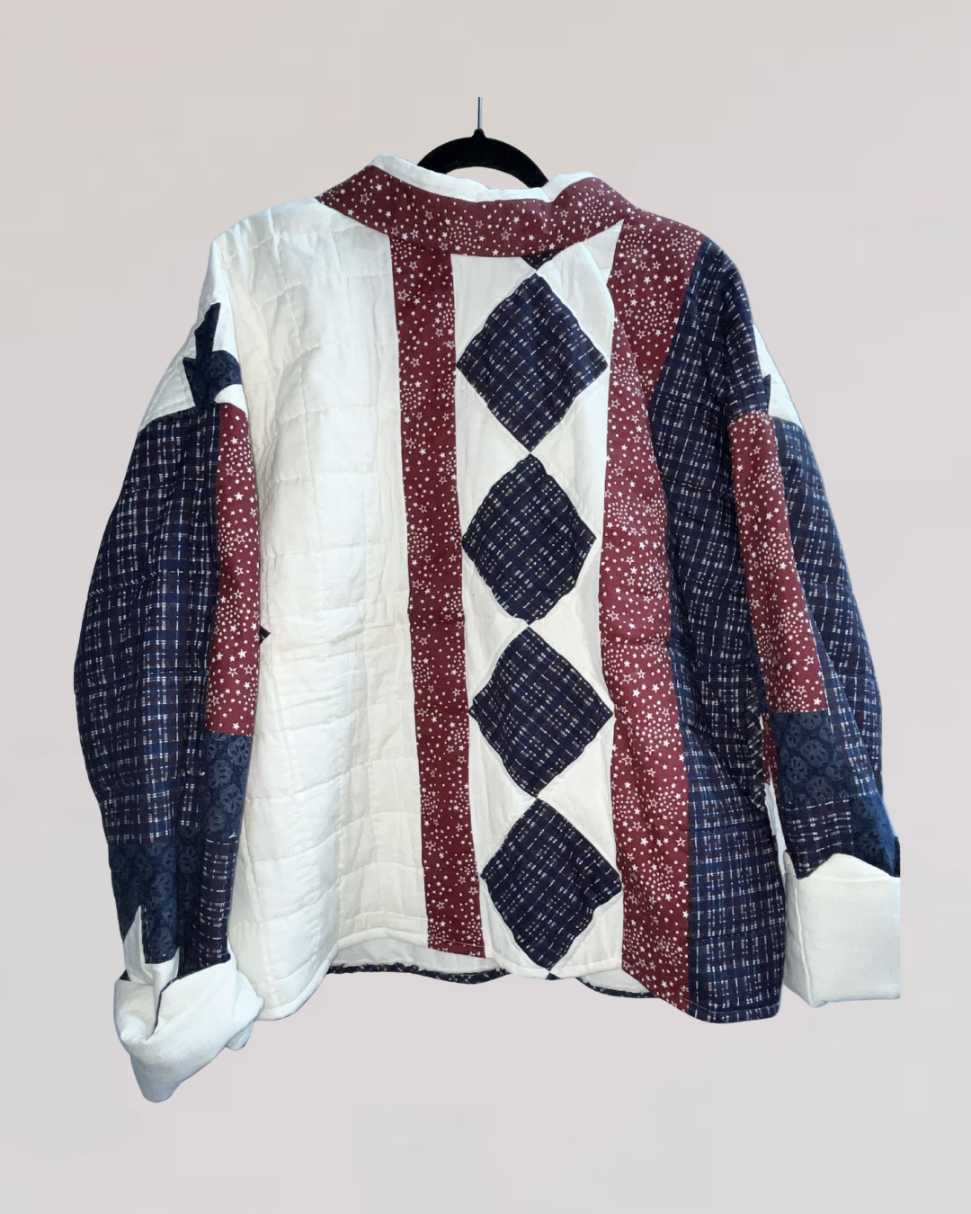 Americana Patchwork Mock Neck