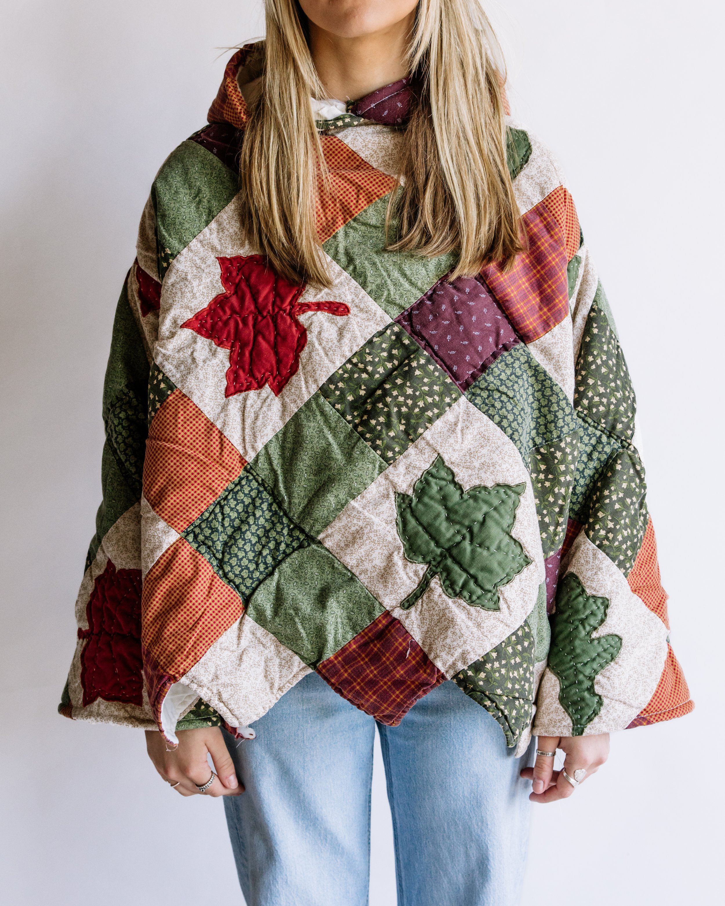 Falling Leaves Quilted Hoodie