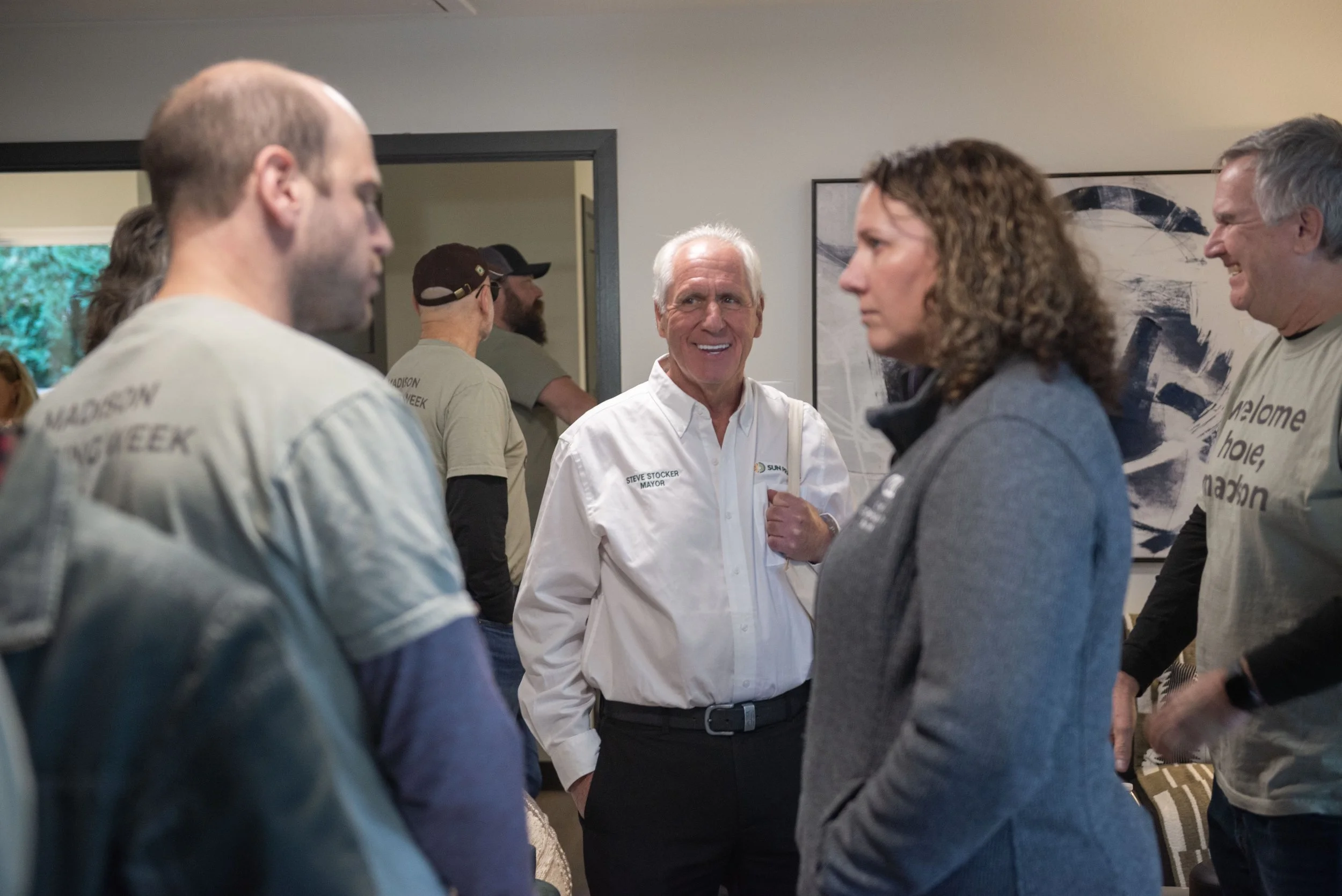 Mayor Stocker and guests touring ADU