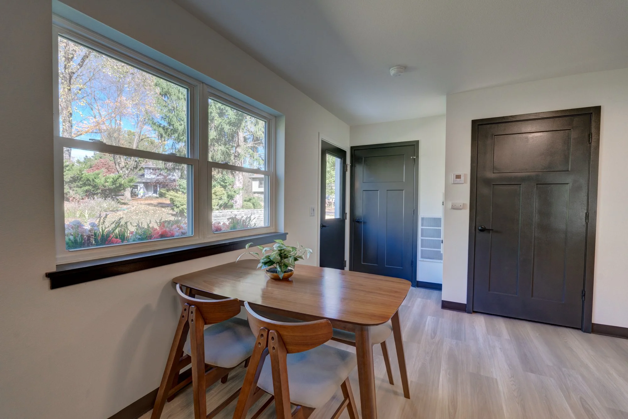 Large window beside the door to support better visibility for residents