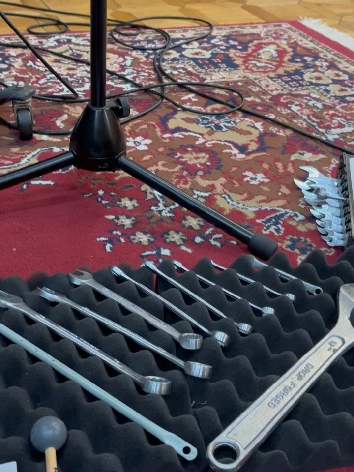 Crankin on some wrenches! #foundpercussion #composition #studio #drummingonjunk #musicaltools #musicrow