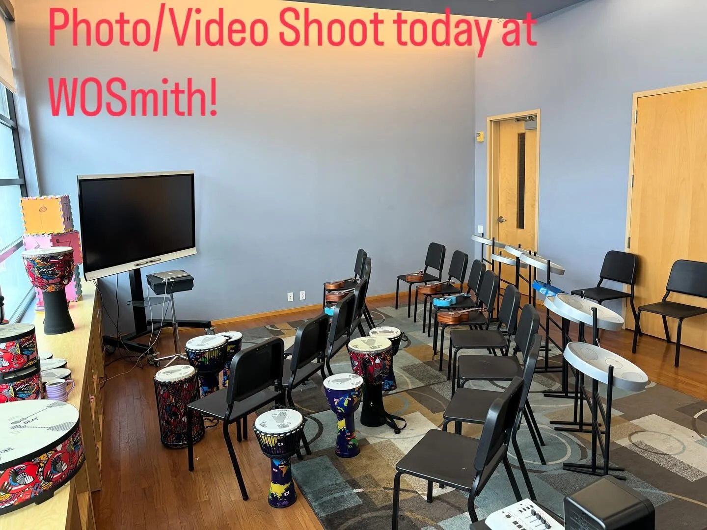Our students did great today at our photo and video shoot! I taught hand drums, ukelele, and steelpans for a group of around 20 students. By the end of the session they were playing independentl parts  and swapping between voices of the ensemble. The