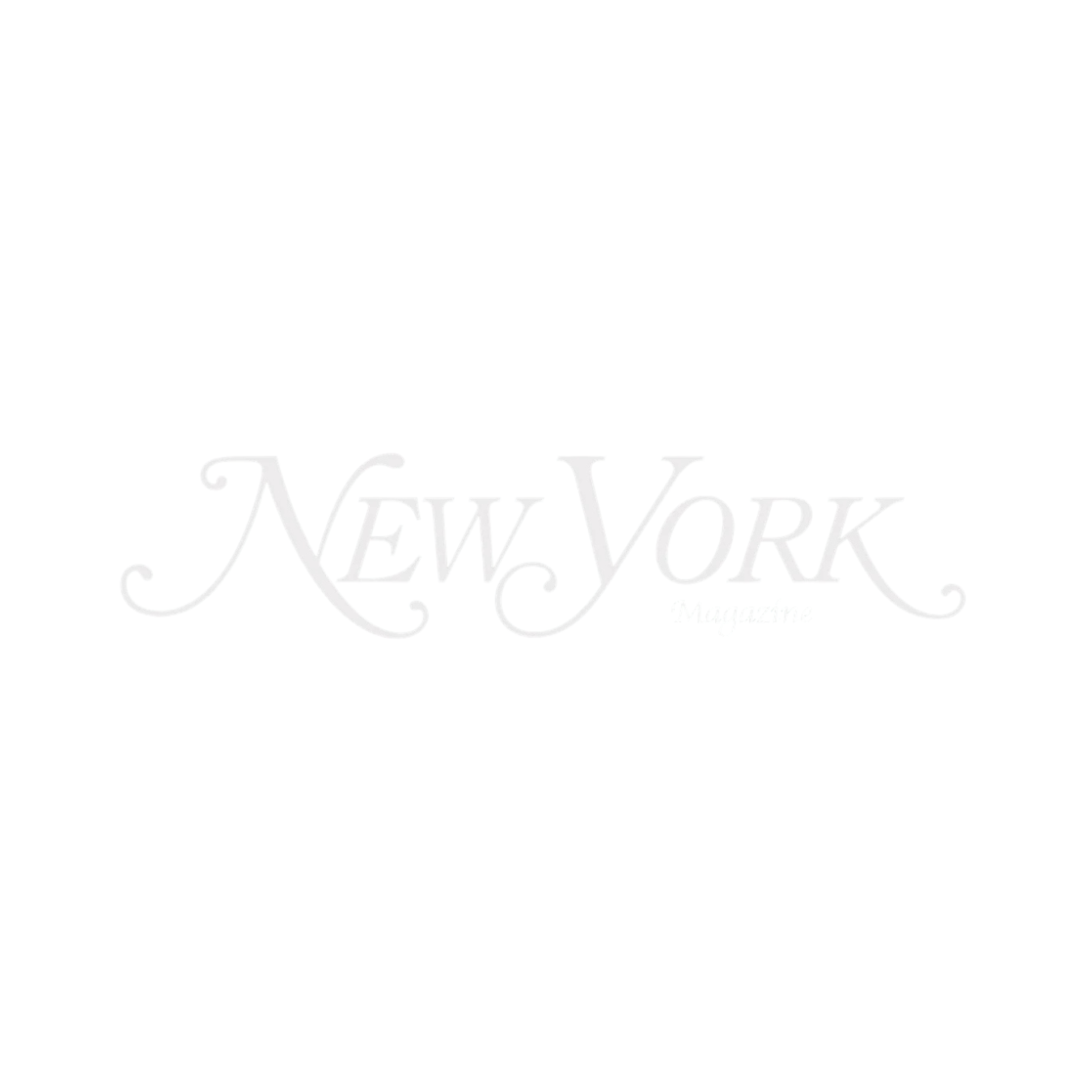 Black background with white text reading 'New York Magazine' in a fancy font.