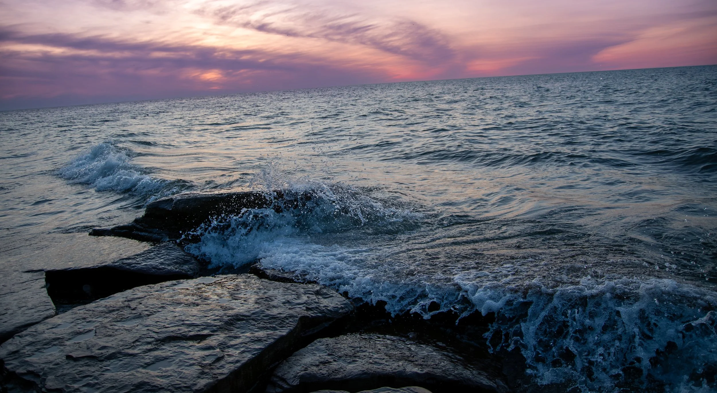 Purple Sky + Cold, winter waters