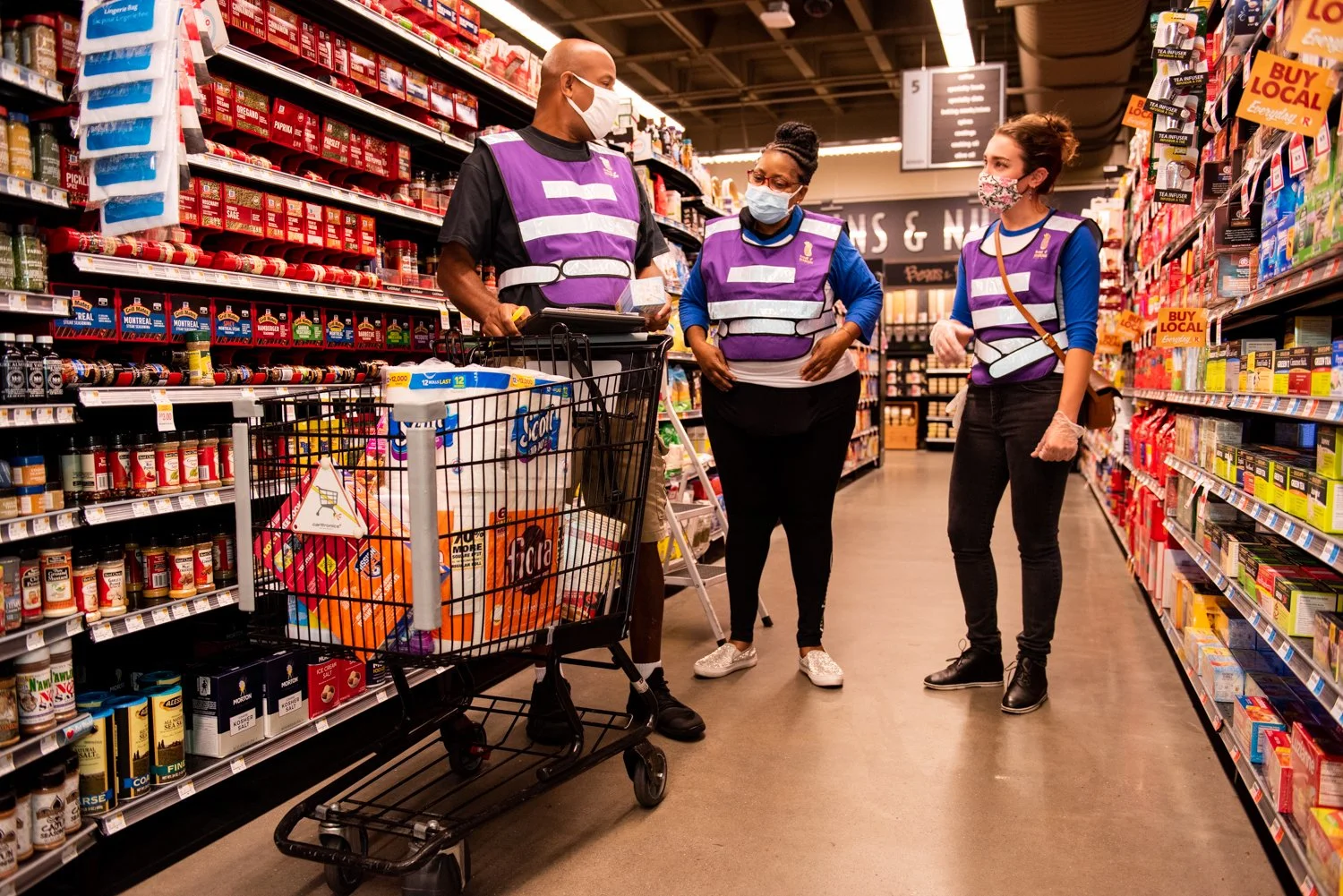 musicians hired to grocery shop for elders