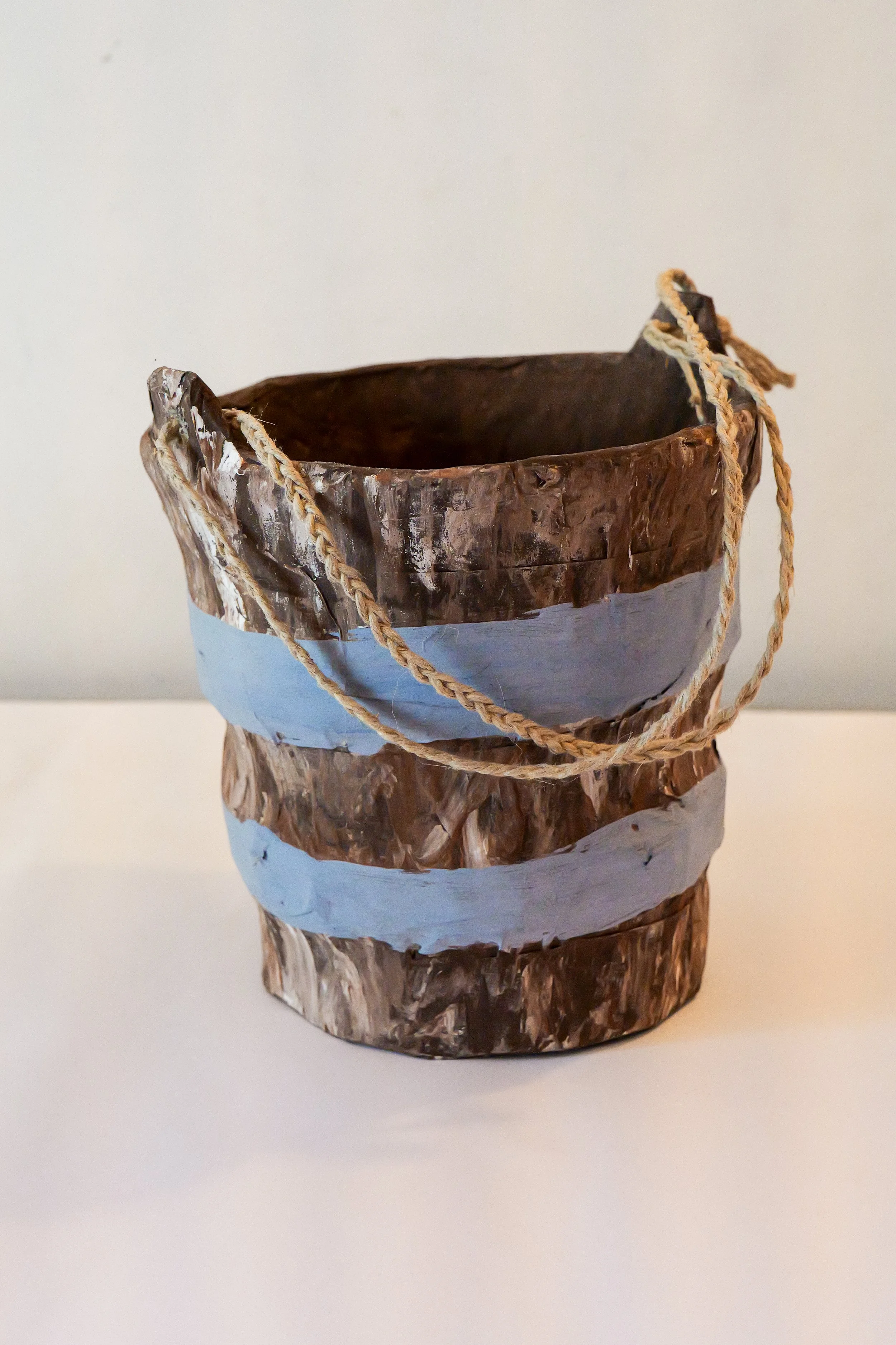 A bucket made out of Papier Mache to pair with the Angler Fish.