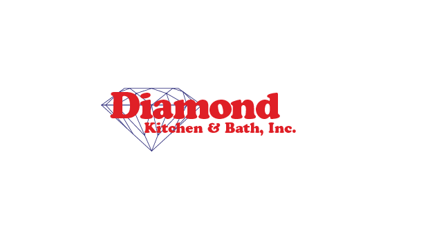 Logo for Diamond Kitchen & Bath Inc. featuring a blue diamond outline and red text.
