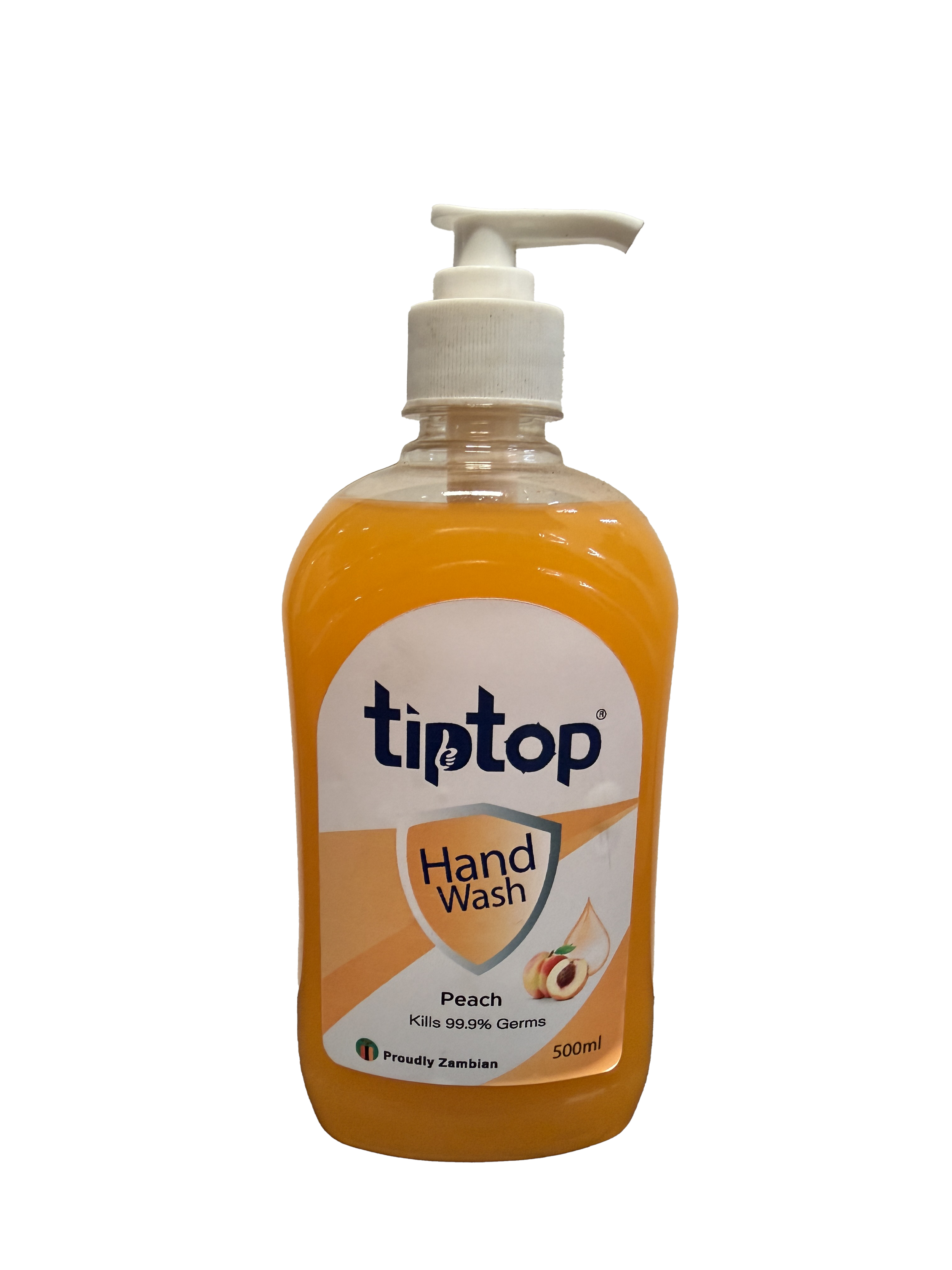 Tiptop Peach Hand Wash 500ml gentle liquid hand soap made in Zambia
