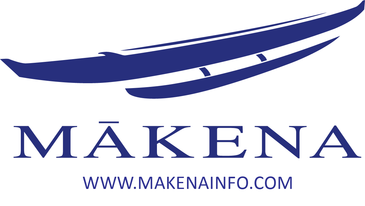 Makena logo with stylized blue wing and text 'MĀKENA' and website 'WWW.MAKENAINF0.COM'