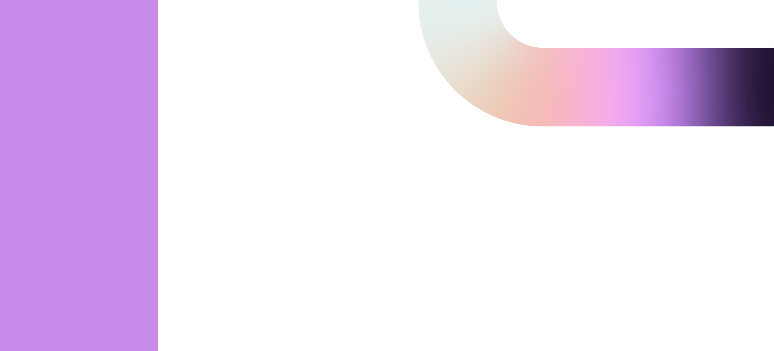 Abstract background with a purple vertical strip on the left and a curved pill shape gradient in the top right corner.