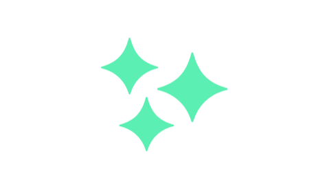 Three green stars arranged in a cluster symbolizing automation, clarity, and customer delight with Talken AI Voice receptionist