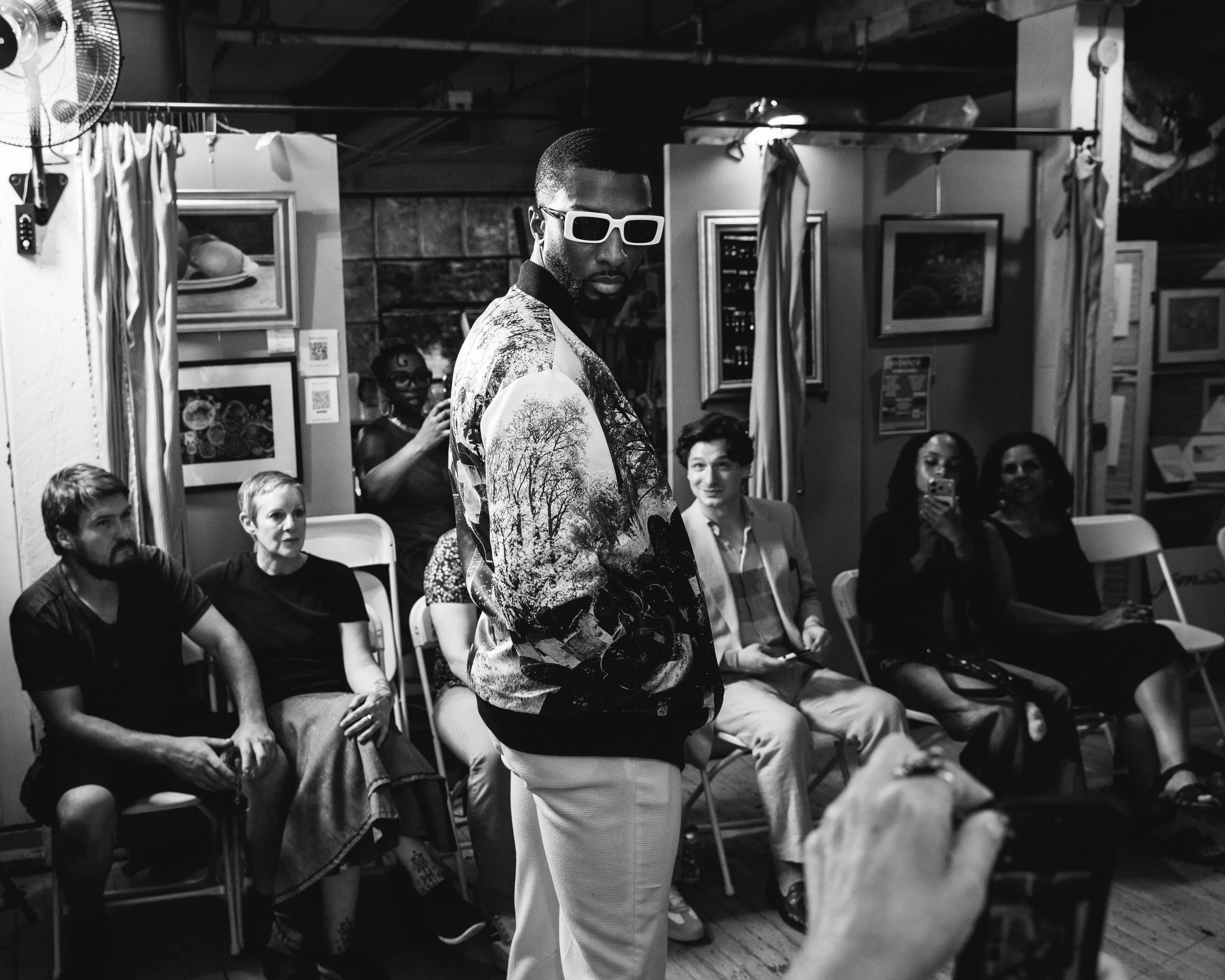 Model walks the runway during a fashion show in Salem, Massachusetts.
