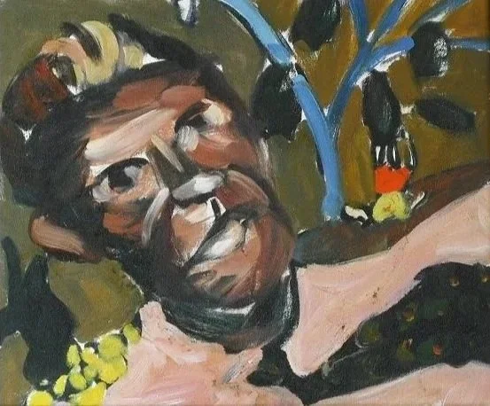 Portrait of Amos Ferguson (1 of 5) (1990) by Ricardo Knowles, 13" x 11"