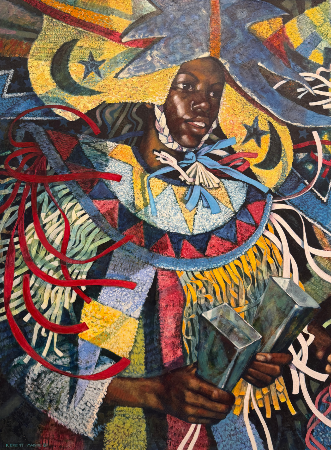 Junkanoo Cosmic Dancer (1981) by Brent Malone, 44" x 56"