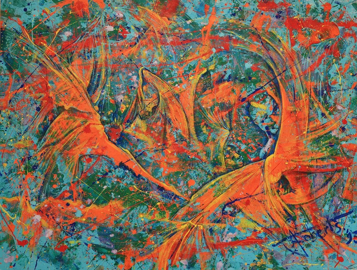 Then The Angels Came (1993) by Antonius Roberts, 88" x 67"