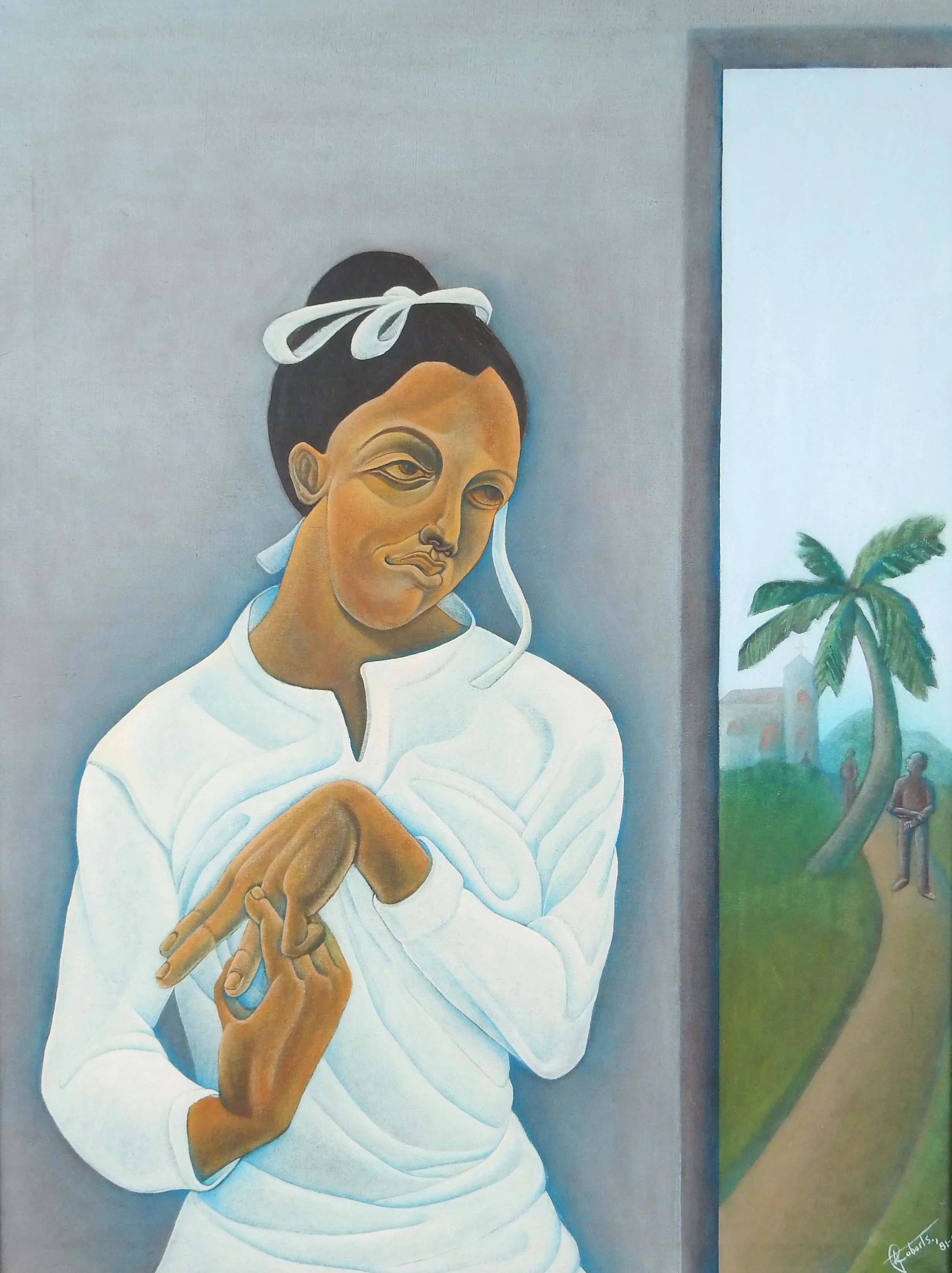 Lady in Waiting (1981) by Antonius Roberts, 37" x 47"