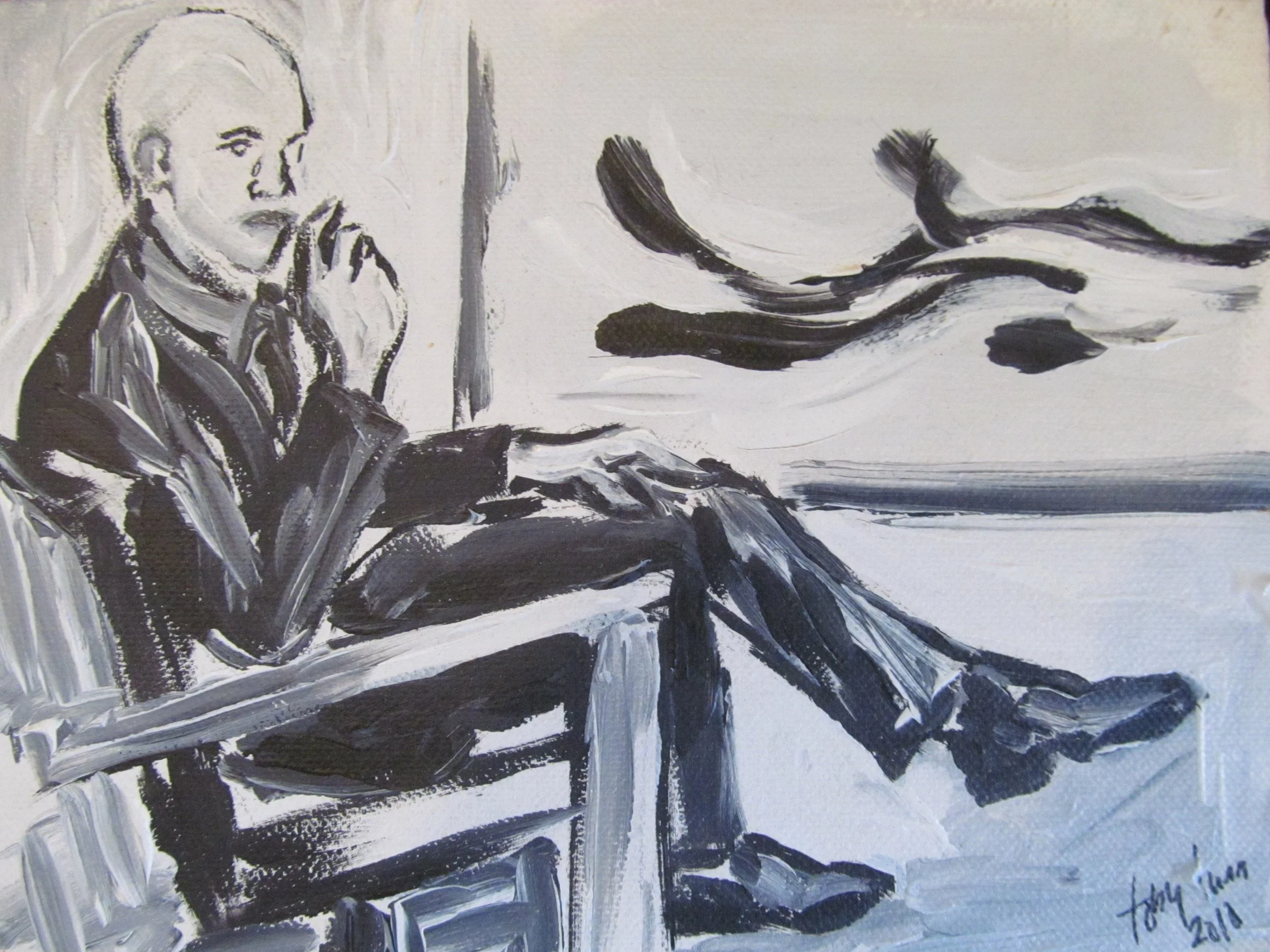 Self Portrait (2013) by Toby Lunn, 6" x 9"