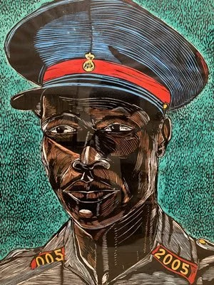 The Policeman (2005) by Maxwell Taylor, 36" x 44.5"