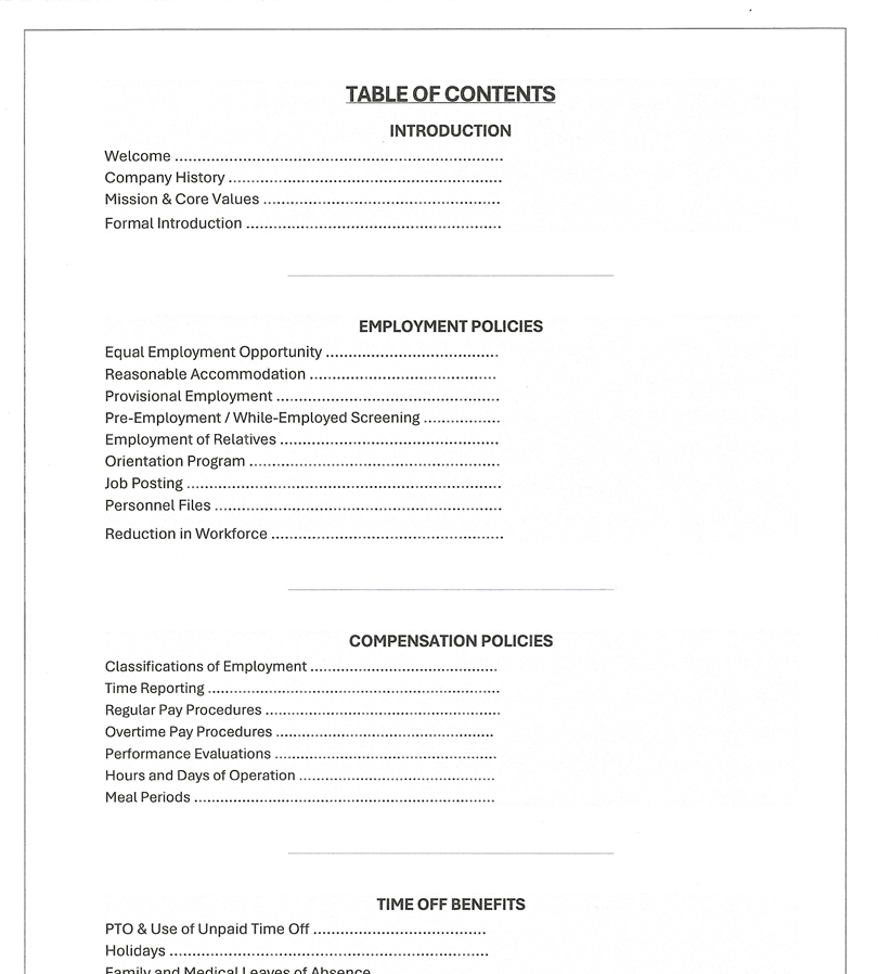 Premium Employee Handbook + 1 Hour Strategy/Review Session Included