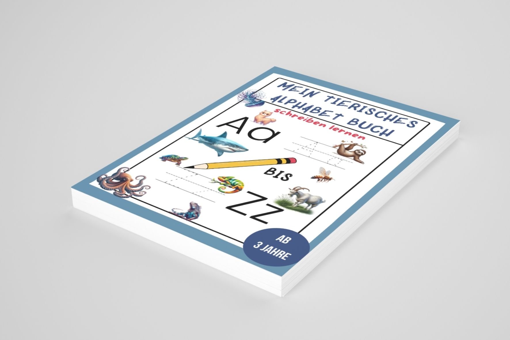 ABC - Alphabet Schreiben lernen für Kleinkinder: Ein interaktives ABC-Übungsheft für Vorschulkinder | Schreibspaß für Kinder ab 3 Jahren