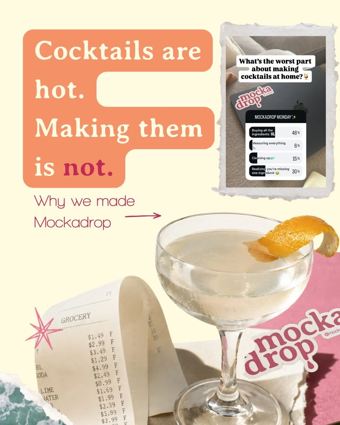 We heard you on our recent mockadrop Monday and we have a few solutions to your problem! Not only can this make a cocktail, but if you&rsquo;re feeling a bit chill, make a mocktail! The one stop shop for deliciousness #mockadrop