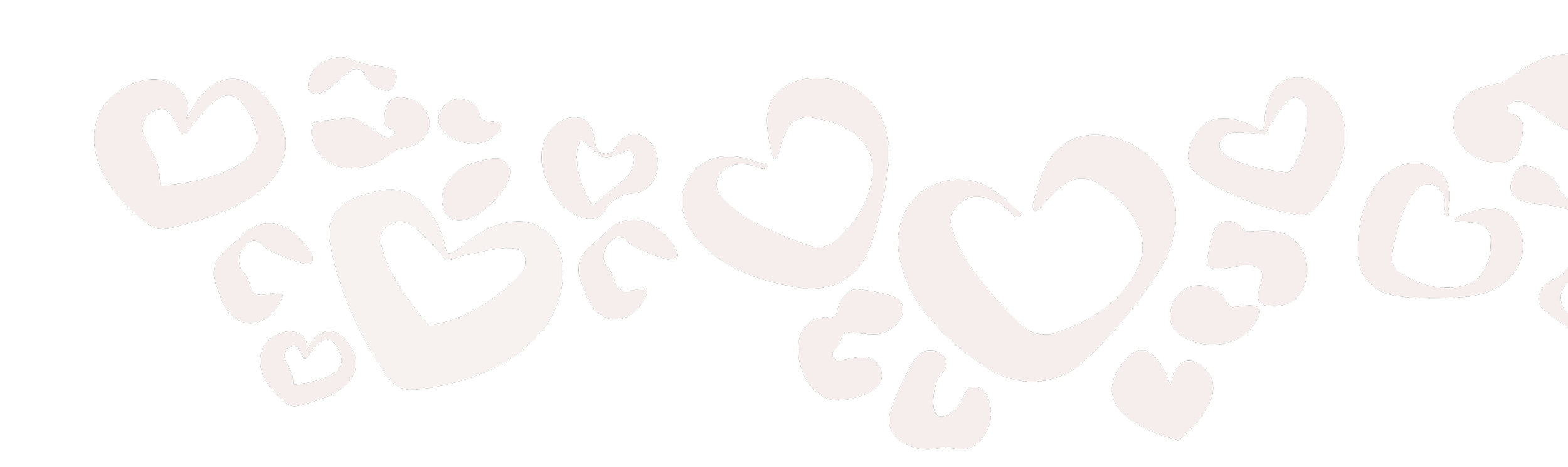 White hearts and love-themed doodles on a black background.