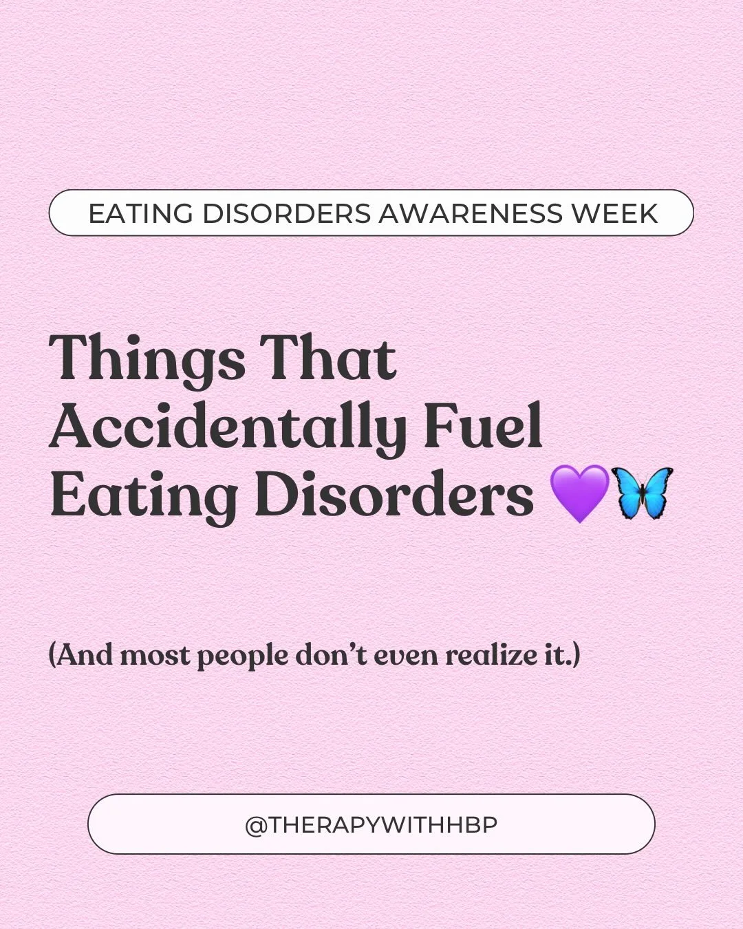 It&rsquo;s Eating Disorder Awareness Week 💜🦋

And here&rsquo;s something we don&rsquo;t talk about enough:

Most eating disorders don&rsquo;t develop in isolation.
They develop in a culture that normalizes body commentary, food guilt, and worth tie